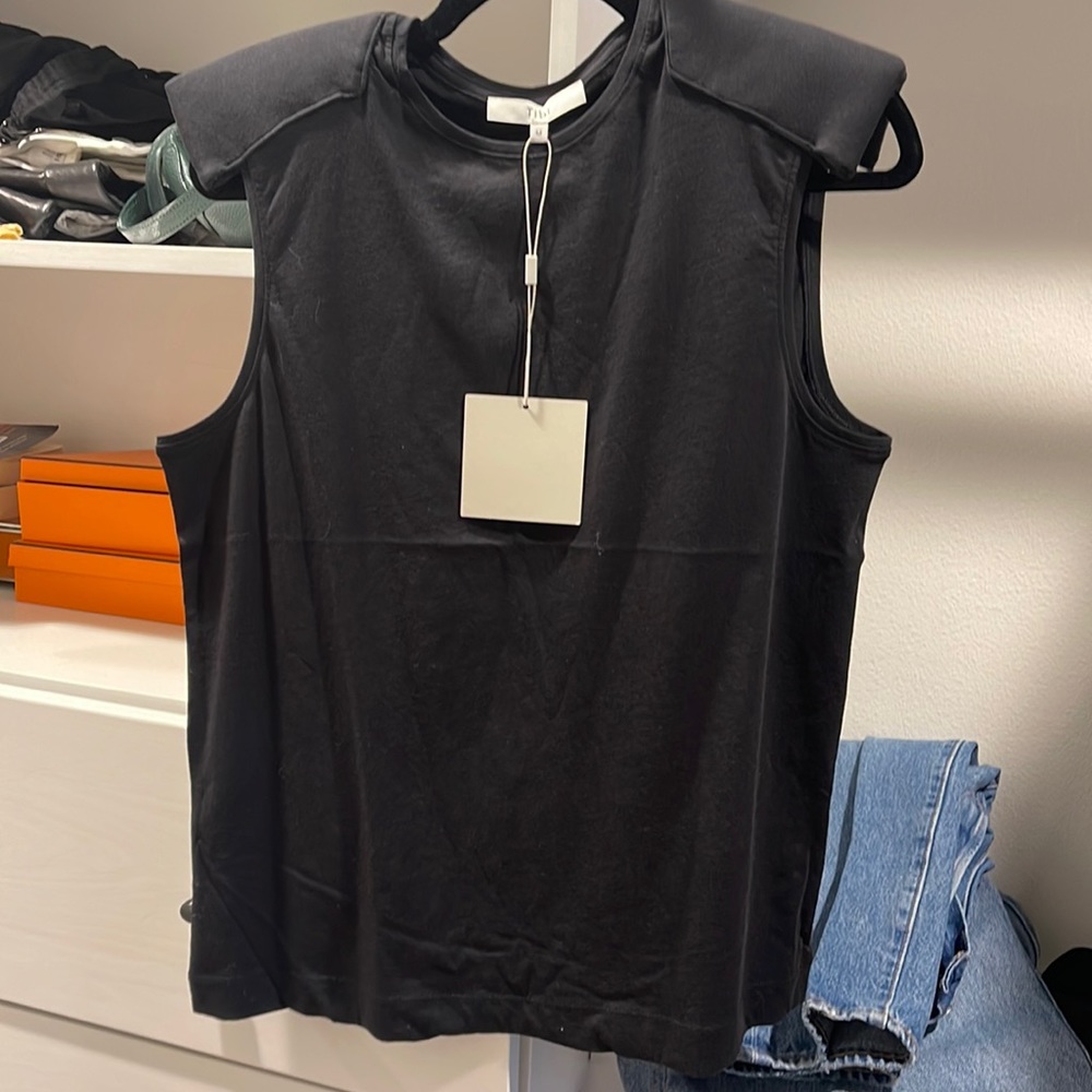 NWT Tibi muscle tank with shoulder pads